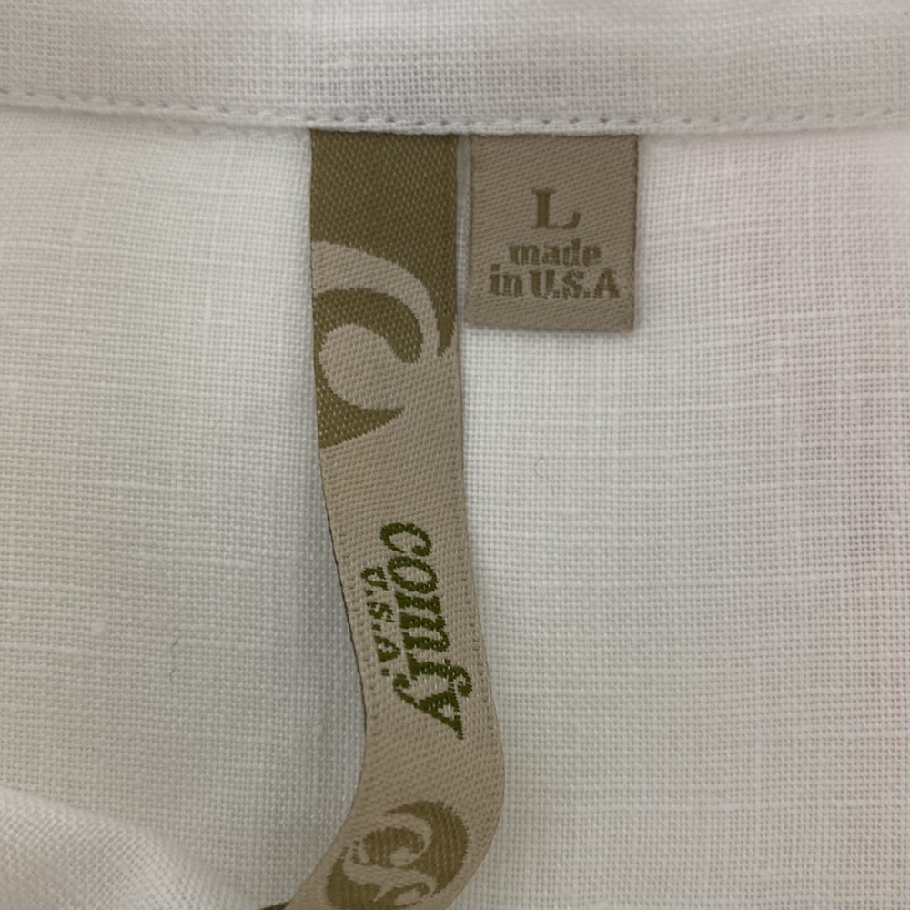 Comfy USA Button Down Top Line Blend Women's Large White - Picture 8 of 11